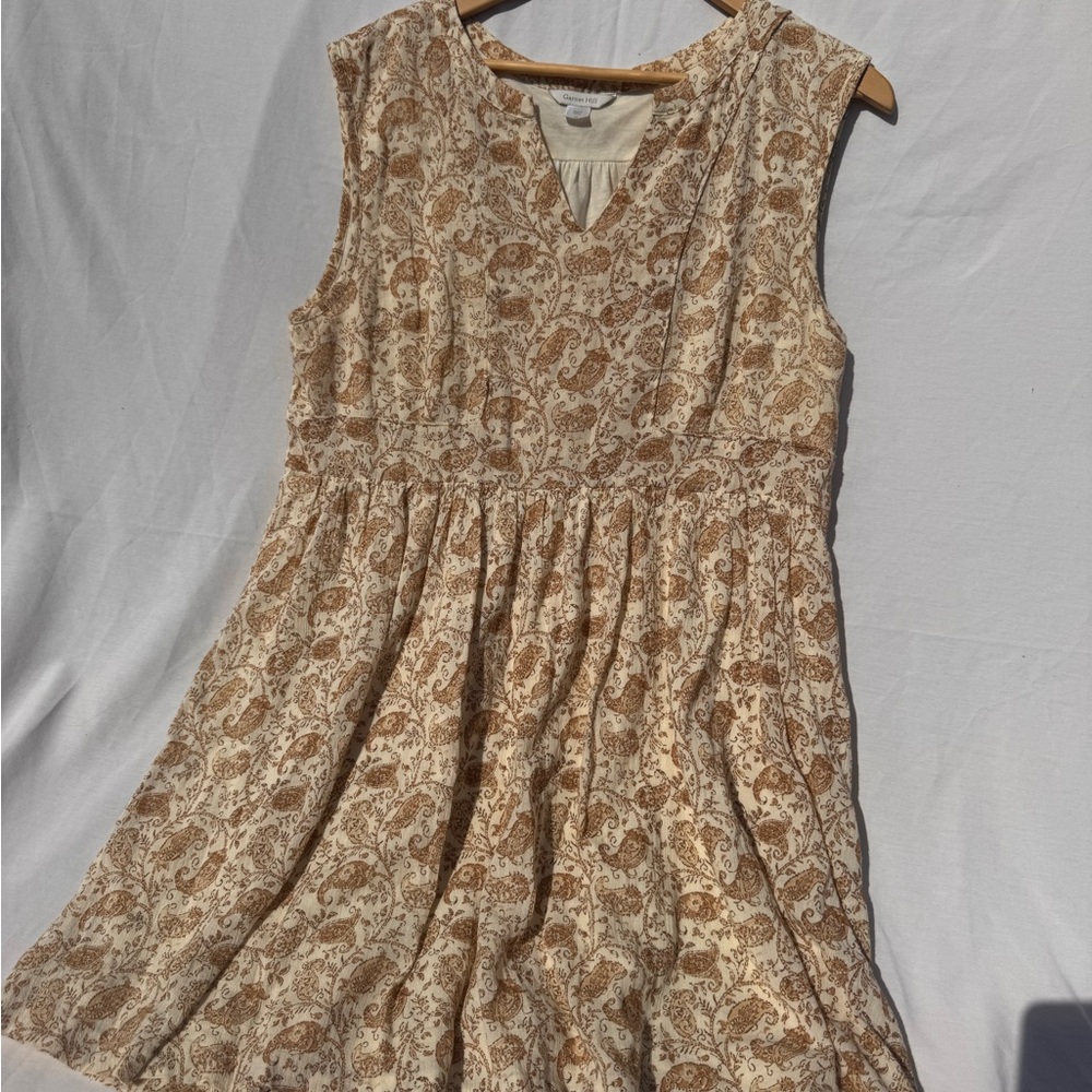Garnet Hill Cream and Brown Paisley Top